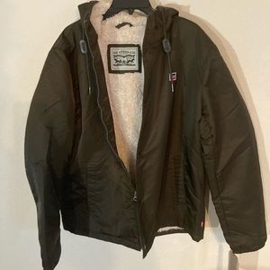 Levi Strauss Olive Heavy Duty Hooded Jacket‼️